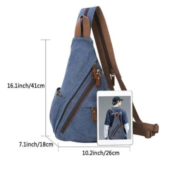 Backpack Shoulder Casual Daypack Rucksack, 6881-blue - Picture 2 of 9